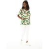 imageHawaiian Print Cotton 2 Pockets Scrub Top in Flamingo in LoveBird of Paradise