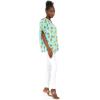 imageHawaiian Print Cotton 2 Pockets Scrub Top in Flamingo in LovePineapple Skull Turquoise