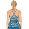 imageWomens Athletic Sportswear Padded Tank Top with Cross Back in Floral PatternsCrayon Palms Green