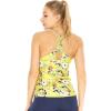 imageWomens Athletic Sportswear Padded Tank Top with Cross Back in Floral PatternsGarden Poppy Yellow