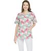 imageHawaiian Print Cotton 2 Pockets Scrub Top in Flamingo in LoveFlamingo in Love