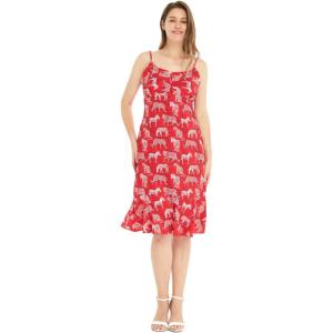 imageHawaii Hangover Womens Hawaiian Mermaid Ruffle Dress in Tropical PrintsTropical Jungle Red