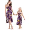 imageMatching Hawaiian Luau Mother Daughter Halter Dress in Sunset BlueSunset Purple