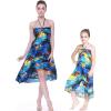 imageMatching Hawaiian Luau Mother Daughter Halter Dress in Sunset BlueSunset Blue