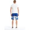 imageFather Son Matching Spandex Hawaiian Beach Board Shorts with Elastic Tie and Pocket in Diamond Head NavyMen Navy