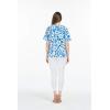 imageHawaiian Print Cotton 2 Pockets Scrub Top in Classic Hibiscus BlueClassic Hibiscus Blue