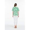 imageHawaiian Print Cotton 2 Pockets Scrub Top in Classic Hibiscus BlueClassic Hibiscus Green
