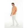 imageHawaiian Print Cotton 2 Pockets Scrub Top in Classic Hibiscus BlueClassic Hibiscus Orange