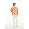 imageHawaiian Print Cotton 2 Pockets Scrub Top in Classic Hibiscus BlueClassic Hibiscus Orange