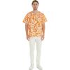 imageHawaiian Print Cotton 2 Pockets Scrub Top in Classic Hibiscus BlueClassic Hibiscus Orange