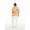 imageHawaiian Print Cotton 2 Pockets Scrub Top in Classic Hibiscus BlueClassic Hibiscus Orange