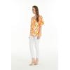imageHawaiian Print Cotton 2 Pockets Scrub Top in Classic Hibiscus BlueClassic Hibiscus Orange