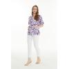 imageHawaiian Print Cotton 2 Pockets Scrub Top in Classic Hibiscus BlueClassic Hibiscus Purple