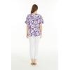 imageHawaiian Print Cotton 2 Pockets Scrub Top in Classic Hibiscus BlueClassic Hibiscus Purple