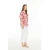 imageHawaiian Print Cotton 2 Pockets Scrub Top in Classic Hibiscus BlueClassic Hibiscus Red