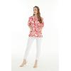 imageHawaiian Print Cotton 2 Pockets Scrub Top in Classic Hibiscus BlueClassic Hibiscus Red