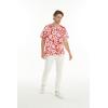 imageHawaiian Print Cotton 2 Pockets Scrub Top in Classic Hibiscus BlueClassic Hibiscus Red