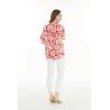 imageHawaiian Print Cotton 2 Pockets Scrub Top in Classic Hibiscus BlueClassic Hibiscus Red