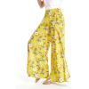 imageLady High Slit Wide Leg Pants in Pineapple GardenGarden Poppy Yellow