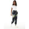 imageWomens Hawaiian Print Jogger Pants in Pineapple Garden NavyPineapple Garden Navy