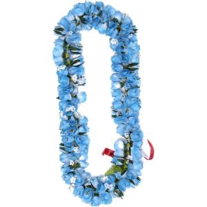 imageHawaiian Luau Party Kapiolani Tuberose Artificial Fabric Flower Lei inBlue
