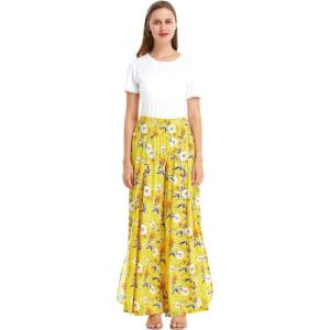 imageLady High Slit Wide Leg Pants in Pineapple GardenGarden Poppy Yellow