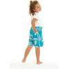imageFather Son Matching Spandex Hawaiian Beach Board Shorts with Elastic Tie and Pocket in Blue Palms in GrayBoy Blue