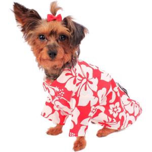 imageHawaiian Matching Pattern Dog Aloha Shirt in Classic Hibiscus Blue Size XLargeClassic Hibiscus Red