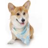 imageHawaiian Matching Pattern Dog Bandana in Pacific Palm Navy Size SmallBandana in Pacific Palm Cream