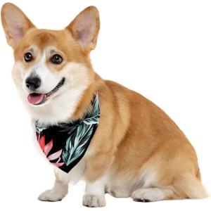 imageHawaiian Matching Pattern Dog Bandana in Orchid Breeze Navy Size SmallBandana in Blooming Lily