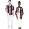 imageMatchable Couple Hawaiian Luau Shirt or Kimono in Pink Black Hibiscus VineWomen Pink Black Hibiscus Vine
