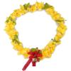imageHawaii Luau Party Artificial Fabric Princess Plumeria LeiYellow With White Edge