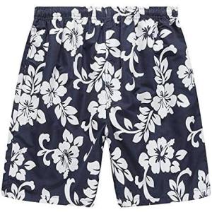 imageHawaii Hangover Mens Swim Trunk in Royal Blue with Side Floral HibiscusAll Over Floral Print in Navy