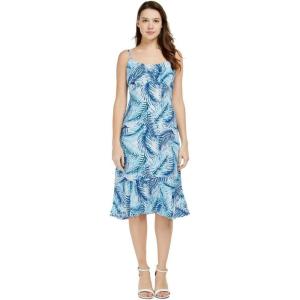 imageHawaii Hangover Womens Hawaiian Mermaid Ruffle Dress in HibiscusSimply Blue Leaves