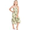 imageGirl Hawaiian Halter Dress in Palm LeafLeaf Green White