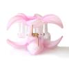 imageHawaii Luau Party Dance Performance Plastic Pastel Plumeria Flower with Center Stone hair claw clips in PinkPink