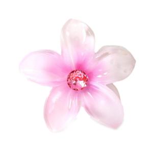 imageHawaii Luau Party Dance Performance Plastic Pastel Plumeria Flower with Center Stone hair claw clips in PinkPink