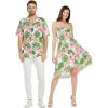 imageCouple Matching Hawaiian Luau Party Outfit Set Shirt Dress in Cream RafelsiaLotus and Orchid