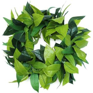 imageHawaii Luau Party Maile King Artificial Fabric All Green Leaves Lei Haku Wristband CollectionGreen Haku