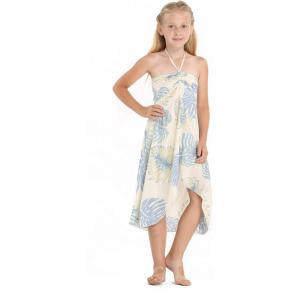 imageGirl Hawaiian Halter Dress in Palm LeafPalm Leaf Cream