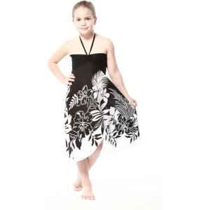 imageGirl Hawaiian Halter Dress in Black IndriBlack Indri
