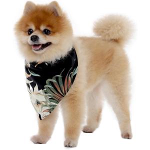 imageHawaiian Matching Pattern Dog Bandana in Wispy Cereus Black Size Large