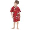 imageMatchable Family Hawaiian Luau Men Women Girl Boy Clothes in Christmas Santa in Hawaii RedBoy Short Sleeve
