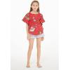 imageMatchable Family Hawaiian Luau Men Women Girl Boy Clothes in Christmas Santa in Hawaii RedGirl Poncho Top