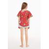 imageMatchable Family Hawaiian Luau Men Women Girl Boy Clothes in Christmas Santa in Hawaii RedGirl Poncho Top