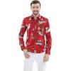 imageMatchable Family Hawaiian Luau Men Women Girl Boy Clothes in Christmas Santa in Hawaii RedMen Long Sleeve