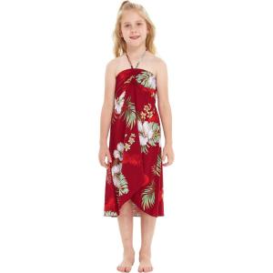 imageGirl Hawaiian Halter Dress in Pineapple GardenPineapple Garden Burgundy