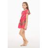 imageGirl Hawaiian Short Sleeve Elastic Layer Ruffle Dress in Pretty Tropical Hot PinkPretty Tropical Hot Pink