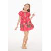 imageGirl Hawaiian Short Sleeve Elastic Layer Ruffle Dress in Pretty Tropical Hot PinkPretty Tropical Hot Pink