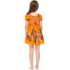 imageGirl Hawaiian Short Sleeve Elastic Layer Ruffle Dress in Pretty Tropical Hot PinkPretty Tropical Orange